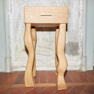 Foot Side Table with Drawer | Beistelltisch | 62 cm | Eiche | Geölt | Project 213A - GEOSTUDIO