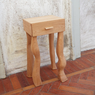 Foot Side Table with Drawer | Beistelltisch | 62 cm | Eiche | Geölt | Project 213A - GEOSTUDIO