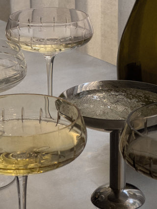 Metal Champagne Coupe High | Champagner Gläser I 4 Stück | Edelstahl | Louise Roe - GEOSTUDIO