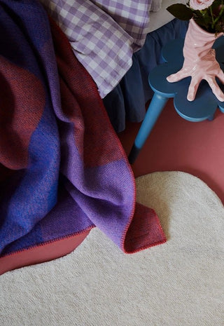 Organic Scallop Wool Rug | Wollteppich | 160x230 | 180x270 | 250x350 | Bone White | Pink Lavender | Layered - GEOSTUDIO