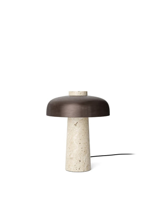 Reverse Table Lamp | Travertine | Bronzed Brass | Audo - GEOSTUDIO