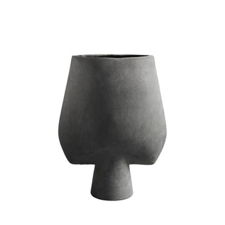 Sphere Vase Square | Big | 43 cm | Keramik | Dark Grey | Grau | 101 Copenhagen - GEOSTUDIO