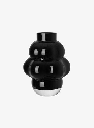 Balloon Vase 04 Grande | 32cm | Glas | Black | Opal White | Louise Roe - GEOSTUDIO