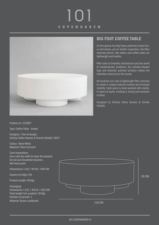 Big Foot Coffee Table I Couchtisch I 101 Copenhagen - GEOSTUDIO