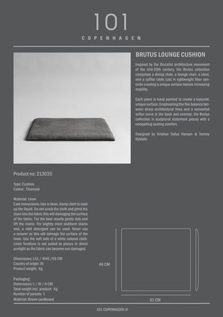 Brutus Lounge Cushion | Sitzkissen | 51cm | Leinen | Charcoal | Schwarz | Outdoor | 101 Copenhagen - GEOSTUDIO