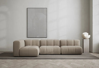 Cecco | Sofa | 304cm | Links Offen | 4 Sitzer | Bouclé | Pearly Off White | Warm Clay | Layered - GEOSTUDIO