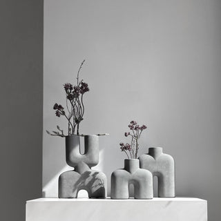 Cobra Double | Mini | Vase | 28 cm | Keramik | Grau | Glasiert | 101 Copenhagen - GEOSTUDIO