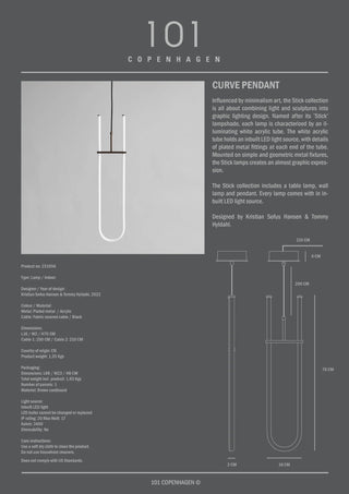 Curve Pendant | Pendelleuchte | 70cm | Plated Metall | Acryl | LED | 101 Copenhagen - GEOSTUDIO