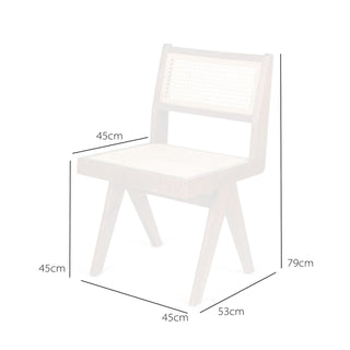 Dining Chair | Esszimmerstuhl | Rattan | Vollholz | Dark Brown | Detjer - GEOSTUDIO