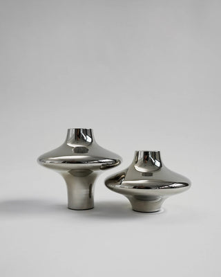 Doublet Candleholder small silver | 6,5 cm | Messing | Silber | Hein Studio - GEOSTUDIO