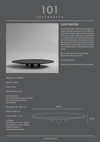 Duck Tray | Big | Schale | Ø 60cm | Keramik | Coffee | 101 Copenhagen - GEOSTUDIO
