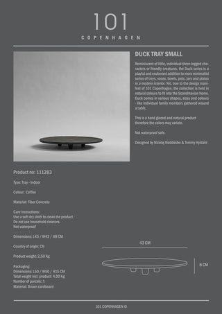 Duck Tray | Small | Schale | Ø 43cm | Keramik | Coffee | 101 Copenhagen - GEOSTUDIO