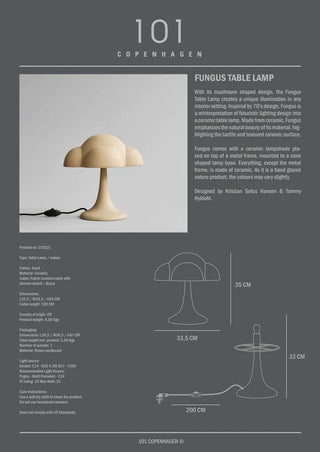 Fungus Table Lamp | Tischleuchte | 35cm | Keramik | Sand | 101 Copenhagen - GEOSTUDIO