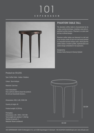 Phantom side table | diameter 40 cm | cast iron | high | 101 Copenhagen