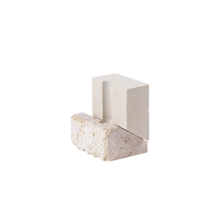 Offset Candleholder Vol. 2 | Candle holder | 10cm | Sculpture | sandstone | Travertine | White | Kristina Dam