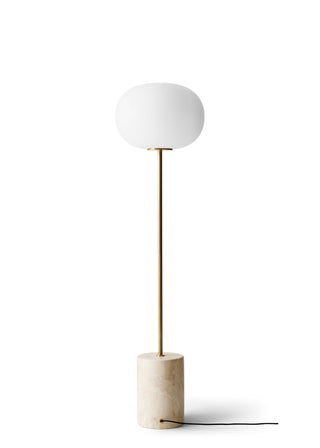 JWDA Floor Lamp | Stehleuchte | Travertin | Gebürstetes Messing | Opalglas | Beige | Audo - GEOSTUDIO