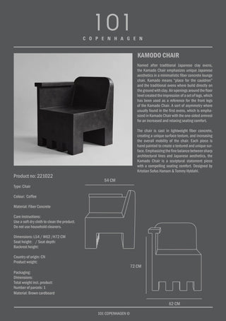 Kamodo Chair | Skulpturaler Sessel | 72 cm | Faserbeton | Coffee | 101 Copenhagen - GEOSTUDIO