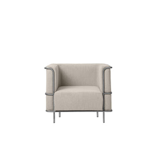 Modernist Lounge Chair | Armsessel | Edelstahl | Beige | Bouclé | Kristina Dam - GEOSTUDIO