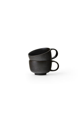 New Norm Cup | NNDW mit Handgriff | 2 Stück | Ø 10 cm | 250 ml | Dunkel | Glasiert | Audo - GEOSTUDIO