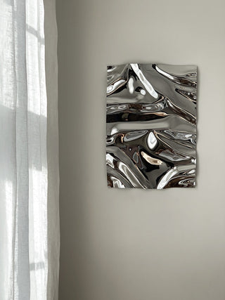 Psychedelic Mirror I 50x70 I Skulpturaler Spiegel Silber I Caia Leifsdotter - GEOSTUDIO