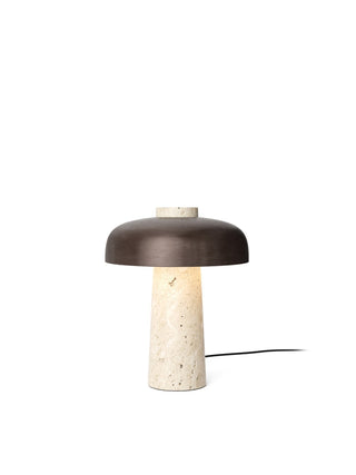 Reverse Table Lamp | Travertine | Bronzed Brass | Audo - GEOSTUDIO